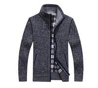 Cexiakong Herren Strickjacke Cardigan Freizeit Winter Fleecejacke Dicken Warmer Hausjacke Full Zip Winterjacke Warm Wintermantel einfarbig Sweatjacke Atmungsaktiv mit Taschen Trachtenjacke