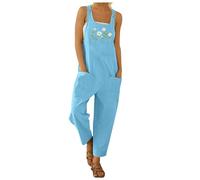 Cexiakong Latzhose Damen Boho Blumendruck Hosen Gartenhose Schwangerschaft Garten Arbeitskleidung Romper Latzhosen Für Overall Arbeitshose Sommer