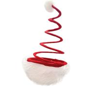 Cexiakong Lustige Weihnachtsmütze Nikolaus Mütze Witzig Springende Spirale Xmas Bouncing Hat rot mit Plüschrand Neuheit Weihnachten Strickmütze Nikolaus Mütze mit Regenbogen Pailletten Schneeflocke
