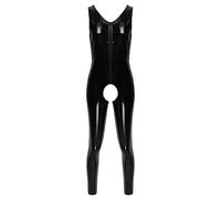 Cexiakong Männer Latex Overall für Herren in Latex mit Reißverschluss, Dessous Männer Jumpsuit Party Clubwear Latex ähnliches Herren Catsuit Lack Leder Overall