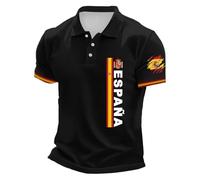 Cexiakong Poloshirt Herren Sport Polohemd mit Flaggen Motiv Kurzarm Bequem T-Shirt Atmungsaktiv Leicht Oberteile Sommer Casual Sportshirt Klassische Oversized Sommertops Reverkragen Sweatshirt