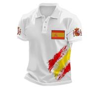 Cexiakong Poloshirt Herren Sport Polohemd mit Flaggen Motiv Kurzarm Bequem T-Shirt Atmungsaktiv Leicht Kurzarmshirt Sommer Casual Sportshirt Klassische Oversized Sommertops Reverkragen Sweatshirt