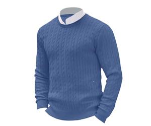 Cexiakong Rundhals Pullover Herren Strickpullover Langarm Winterpullover Slim Fit Einfarbig Sweatshirt Winter Soft Business Pullover Arbeitspullover Baggy
