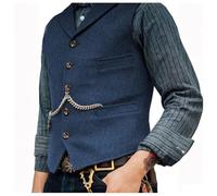 Cexiakong Trachtenweste Herren Oktoberfest Trachten Weste Ärmellose Anzugweste Slim Fit V-Ausschnitt mit Knopfleiste Trachtengilet Traditionelle Einfarbig Freizeitweste für Festlichkeiten