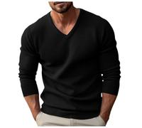 Cexiakong V Ausschnitt Herren Pullover Strickpullover Winterpullover Langarm Herrenpullover V Neck Strickpulli Regular Fit Pullover Herren Strickpullover V Pulli Männer Bequem Warmer