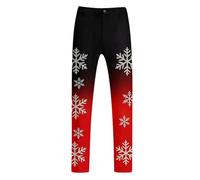 Cexiakong Weihnachtshose Herren Lang Weihnachtsgradient Gedruckte Anzughose Bequeme Sweathose Männer Business Hose Mit Taschen Christmas Freizeithose Weihnachts Festlich Hosen Weitem Bein Outdoorhose