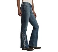 cffvdiz Bootcut Jeans Für Frauen Hohe Taille Stretch Slim Strass Breite Bein Denim Hosen Western Jeans,Blau,M