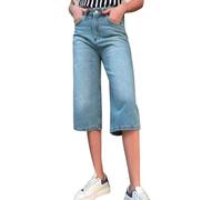 cffvdiz Light Blue,L, Damen Mid-Rise Knielänge Jeans Shorts Sommer Gewaschen Denim Hosen