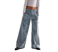 cffvdiz Light Blue,L, Gerade Bein Jeans Für Frauen Mittlere Taille Baggy Stretch Taille Breites Bein Denim Hosen Y2K
