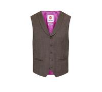 CG Weste Herren Slim Fit Haifischkragen Schurwolle braun, 56