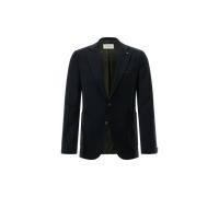 Carl Gross Sakko Herren Extra Slim Fit Reverskragen Jersey blau, 52