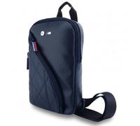CG MOBILE BMW Nylon Pocket & Metal Logo Crossbody Handtasche (Marineblau)