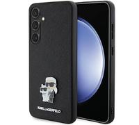 CG MOBILE Karl Lagerfeld KLHCS24SPSAKCMPK Hülle Für S24 S921 hardcase Schwarz Saffiano Karl & Choupette Metal Pin
