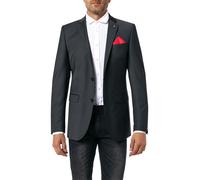 CG Sakko Herren Slim Fit Reverskragen Schurwolle schwarz, 50