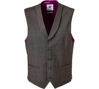 CG Weste Herren Slim Fit Haifischkragen Schurwolle braun, 44