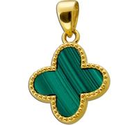 Ch.Abramowicz Malachit Kleeblatt Anhänger Gelbgold 333 8K grüner Edelstein