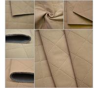 Ch.Cabanski Microfaser Velour Polsterstoff Möbelstoff, Beige | Geprägt, Kaschiert mit Watte und Unterware, Meterware