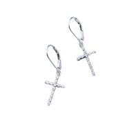 CHABER 925 Massive Echte Sterling Silber Kreuz Cz Ohrringe Für Frauen Mädchen