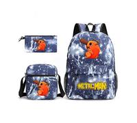 Chainsaw Man Pochita School Bag Backpack Pencil Case Shoulder Bag Three-piece Set _6