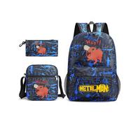 Chainsaw Man Pochita School Bag Backpack Pencil Case Shoulder Bag Three-piece Set _8