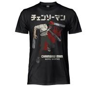 Chainsaw Man T-Shirt Devil Hunter, offizielles Unisex-T-Shirt aus Baumwolle, für Erwachsene, Jungen, Schwarz , Medium