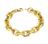 ChainsHouse Armband Gold Herren Rolokette Armkette 23cm Männer Edelstahl Armbänder 12mm Vergoldete Ankerkette Gliederarmband Rolo Kettenarmband Punk Armreif Modeschmuck für Rocker