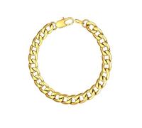 ChainsHouse Armreif Gold Männer Armband Edelstahl Gliederarmband 8mm Breit Gliederkette Armbänder 21cm Panzerarmband vergoldetes kubanisches Kettenarmband Armkette Statement Schmuck für Muttertag