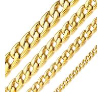 ChainsHouse Damen Gold Kette Edelstahl Halskette 5mm Choker Panzerkette 36cm Frauen Goldene Kubanische Kette Mädchen Halsband Vergoldet Gliederkette Punk Halsreif Modeschmuck für Tochter