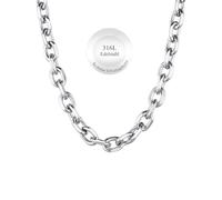 ChainsHouse Damen Halskette Edelstahl Ankerkette Silber Choker Rolo Kette 12mm für Frauen Gliederkette ohne Anhänger Damen Collier Rolokette 46cm O-Kette Ersatzkette Halsreif Modeschmuck für Ehefrau
