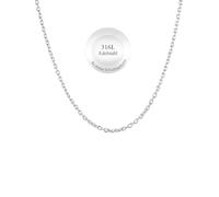 ChainsHouse Damen Halskette Edelstahl Ankerkette Silber Choker Rolo Kette 3mm für Frauen Gliederkette ohne Anhänger Damen Collier Rolokette 46cm O-Kette Ersatzkette Halsreif Modeschmuck für Tochter