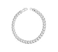 ChainsHouse Edelstahl Armband Herren Panzer Kette Armband Silber Männer Panzerarmband 6mm Gliederkette Armbänder 23cm Herren Gliederarmband 23cm Armkette Silber Armreif Armschmuck für Freund