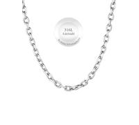 ChainsHouse Edelstahl Herren Kette ohne Anhänger Männer Halskette 7mm Ankerkette Silber Rolo Kette Jungen Rolokette Gliederkette 51cm Herren O-Kette Ersatzkette Halsreif Modeschmuck für Geburtstag