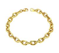 ChainsHouse Frauen Armband Gold Herren Rolo Kette-Armband für Damen Edelstahl Gliederarmband 7mm/21cm Rolokette Gliederkette Armbänder Damen Ersatzkette Ankerkette Vergoldete Armkette für Ehefrau