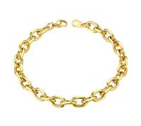 ChainsHouse Frauen Armband Gold Rolokette Gliederkette Armbänder Herren Edelstahl Gliederarmband 7mm Damen Vergoldete Ankerkette Armkette 21cm Armreif Armschmuck für Ehefrau