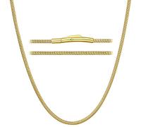 ChainsHouse Goldene Schlangenkette für Damen Halskette Edelstahl Herren rund Schlange Kette ohne Anhänger für Frauen Edelstahlkette 2mm Gliederkette 51cm Snack Chain Halsreif Halsschmuck für Mutter