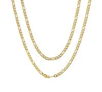 ChainsHouse Goldkette Herren Figaro Kette für Damen Gliederkette Edelstahl Halskette 4mm Männer Figarokette ohne Anhänger Vergoldete Kette 61cm Rock Halsreif Halsschmuck Modeschmuck für Freundin