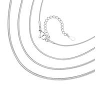 ChainsHouse Halskette Damen Silberkette für Damen Schlangenkette Edelstahl Frauen dünne Kette 1.5mm Snake Kette 51cm Snack Chain Halsreif Halsband Halsschmuck für Weihnachten