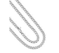 ChainsHouse Halskette für Herren Damen Kubanische Kette Edelstahl Panzerkette 5/9/12/15mm Breit Gliederkette in Silber/Gold/Schwarz Halsreif Halsschmuck, Länge 36-76cm