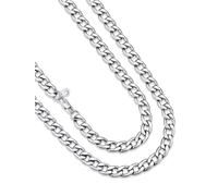 ChainsHouse Halskette für Herren Damen Kubanische Kette Edelstahl Panzerkette 5/9/12/15mm Breit Gliederkette in Silber/Gold/Schwarz Halsreif Halsschmuck, Länge 36-76cm