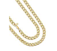 ChainsHouse Halskette für Herren Damen Kubanische Kette Edelstahl Panzerkette 5/9/12/15mm Breit Gliederkette in Silber/Gold/Schwarz Halsreif Halsschmuck, Länge 36-76cm