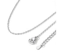 ChainsHouse Kette Damen Ankerkette 1.4mm Halskette für Frauen Edelstahl Halskette 55cm Rolokette Mädchen Feine Gliederkette 1.4mm Robuste Stabile Kabelkette Halsreif Modeschmuck für Geburtstag