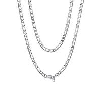ChainsHouse Kette für Herren Figarokette Herren Edelstahl Halskette 61cm Männer Robuste Gliederkette 6mm Figarohalskette Halsreif Silber Punk Halsband Halsschmuck Modeschmuck für Ehemann