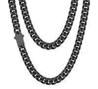 ChainsHouse Kette Herren Damen Panzerkette 5/7/9/12mm breit Miami Halskette Edelstahl Männer Gliederkette in Silber/Gold/Schwarz Kubanische Kette ohne Anhänger Schmuck Kettenlänge 46-76cm
