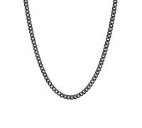 ChainsHouse Kette ohne Anhänger Herren Edelstahl Halskette 3mm Damen Panzerkette für Herren Schwarz Halskette Klassische Kubanische Kette Gliederkette 61cm Frauen Halsreif Punk Halsschmuck für Sohn