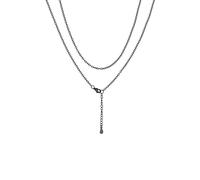 ChainsHouse Rolokette Damen Ankerkette 1.4/2mm Breit Halskette Edelstahl Frauen Feine Gliederkette in Silber/Gold/Rosegold/Schwarz Schlichte Kette Edelstahlkette Kabelkette Schmuck für Geburtstag