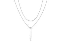 ChainsHouse Rolokette Damen Ankerkette 1.4/2mm Breit Halskette Edelstahl Frauen Feine Gliederkette in Silber/Gold/Rosegold/Schwarz Schlichte Kette Edelstahlkette Kabelkette Schmuck für Geburtstag