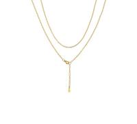 ChainsHouse Rolokette Halskette Damen Edelstahl Ankerkette 2mm Kette Gold Rundstahlkette 2mm Kabelkette Erbskette Frauen Edelstahlkette Feine Gliederkette 71cm Stahlkette Schmuck für Liebhaber