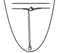 ChainsHouse Schlangenkette Damen Halskette Edelstahl Schlangen Kette Schwarz für Frauen Edelstahlkette 1.2mm dünne Kette 66cm mit Karabinerverschluss Halsreif Halsschmuck für Freundin