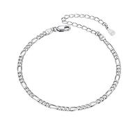 ChainsHouse Silber Figarokette Armband 925 Sterling Silber Damen Herren Armbänder mit Geschenkebox für Valentinstag Weihnachten Geburtstag