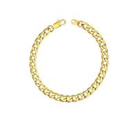 ChainsHouse Vergoldete Gliederkette Armbänder Damen Panzerkette Armband Edelstahl Männer Gliederarmband 6mm Goldene Armkette Herren Kubanische Kette Armbänder Panzerarmband 19cm Schmuck für Mädchen